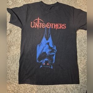 Unto Others T-Shirt with Blue Bat Design